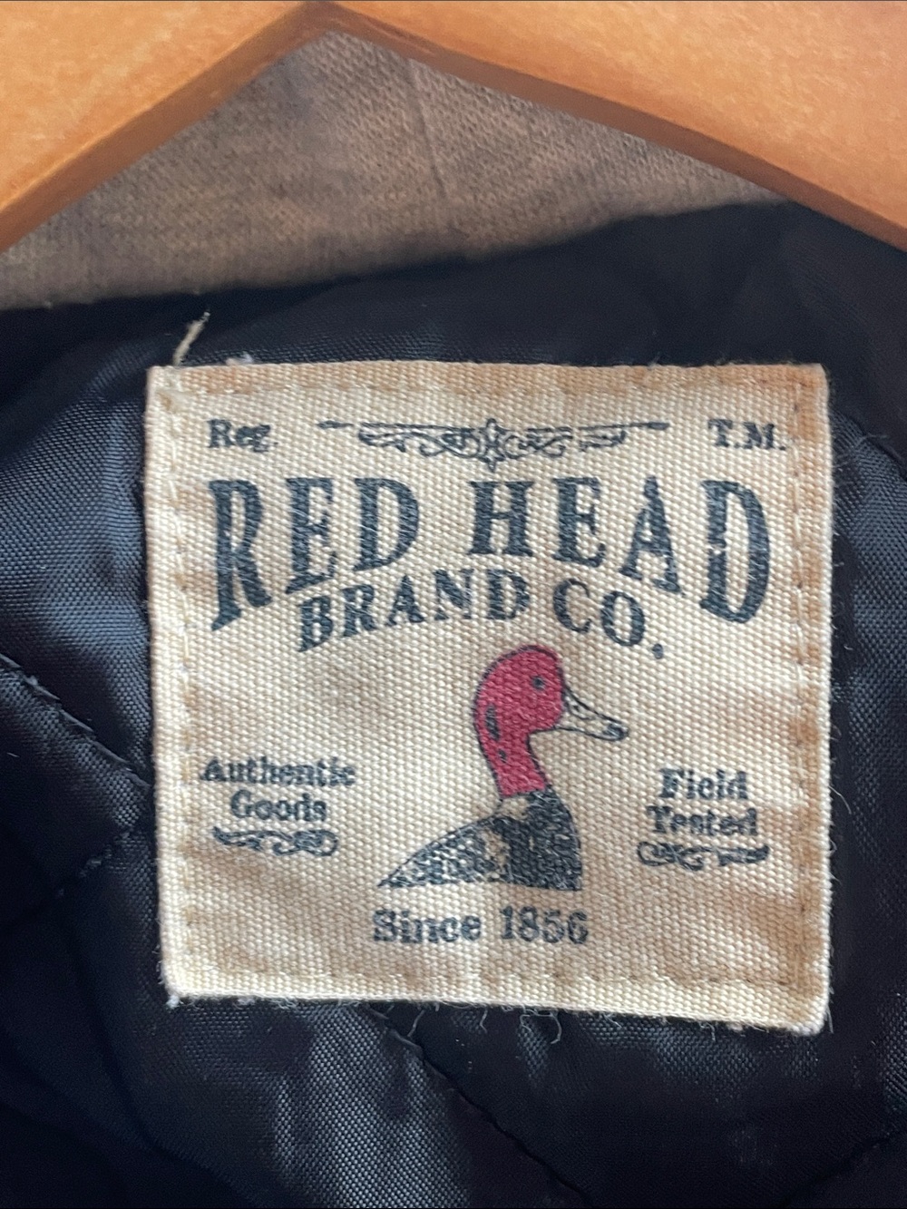 RedHead Men's Flannel Hooded Jacket in Black with Red Logo Patch
